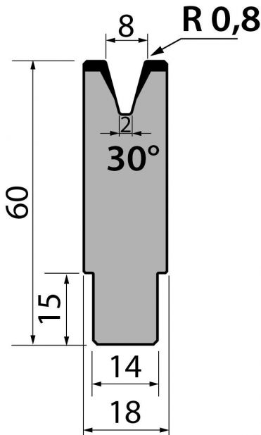 Dyna 30degr V=8mm 805mm Segmenterad 350kN/m