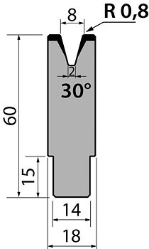 Dyna 30degr V=8mm 805mm Segmenterad 350kN/m