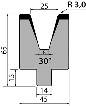 Dyna 30degr V=25mm 415mm 500kN/m