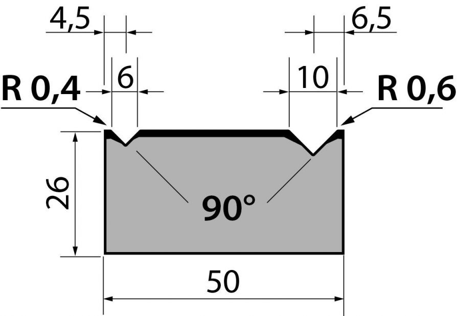 Dyna 90degr V=6+10mm 415mm 700kN/m