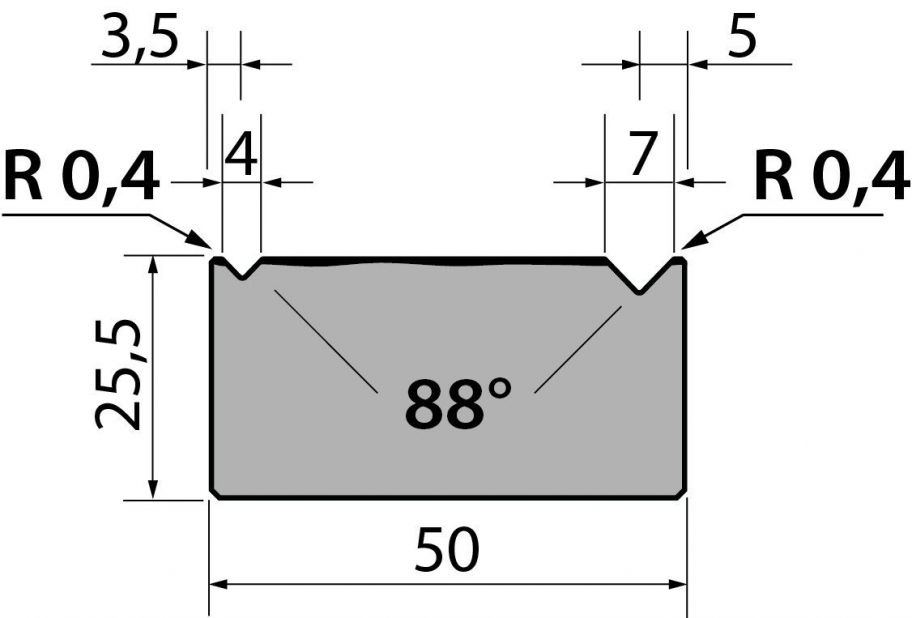 Dyna 88degr V=4+7mm 835mm 600kN/m