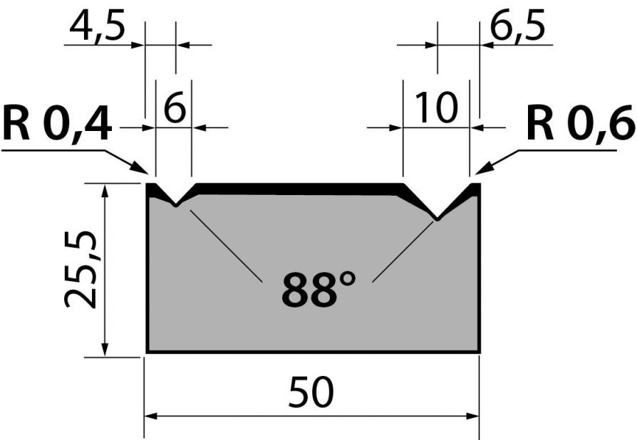 Dyna 88degr V=6+10mm 835mm 700kN/m