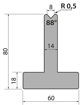 Dyna 88degr V=8mm 415mm 1000kN/m