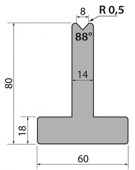Dyna 88degr V=8mm 835mm 1000kN/m