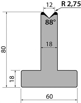 Dyna 88degr V=12mm 795mm Segmenterad 1000kN/m