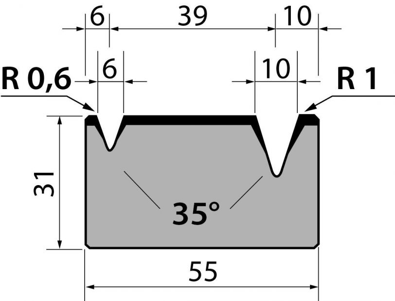 Dyna 35degr V=6+10mm 835mm 300kN/m