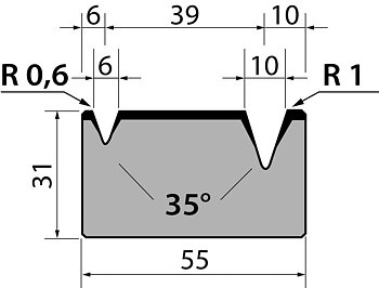 Dyna 35degr V=6+10mm 835mm 300kN/m