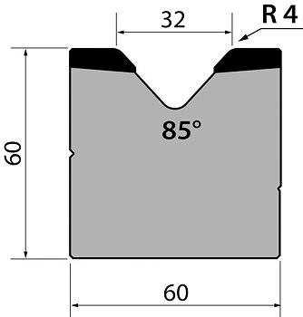 Dyna 85degr V=32mm 795mm Segmenterad 1000kN/m
