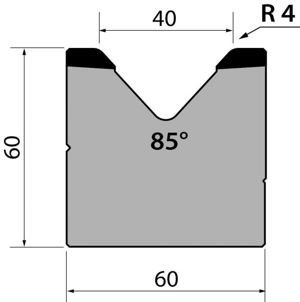 Dyna 85degr V=40mm 805mm Segmenterad 1000kN/m