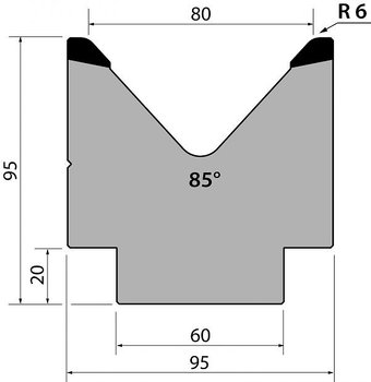 Dyna 85degr V=80mm 805mm Segmenterad 700kN/m