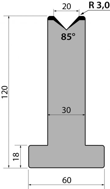 Dyna 85degr V=20mm 415mm 1000kN/m