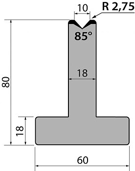 Dyna 85degr V=10mm 835mm 1000kN/m