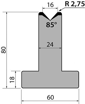 Dyna 85degr V=16mm 795mm Segmenterad 1000kN/m