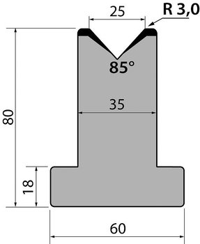 Dyna 85degr V=25mm 415mm 1000kN/m