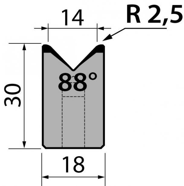 Dyna 88degr V=14mm 415mm 1000kN/m