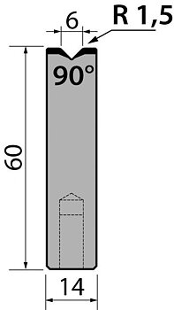 Dyna 90degr V=6mm 795mm Segmenterad 950kN/m