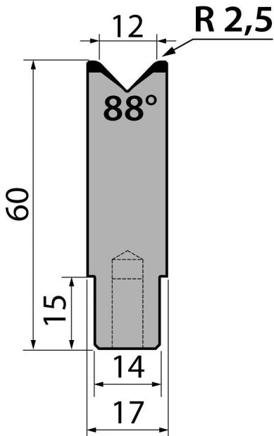 Dyna 88degr V=12mm 835mm 950kN/m