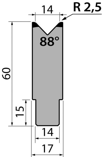Dyna 88degr V=14mm 805mm Segmenterad 950kN/m