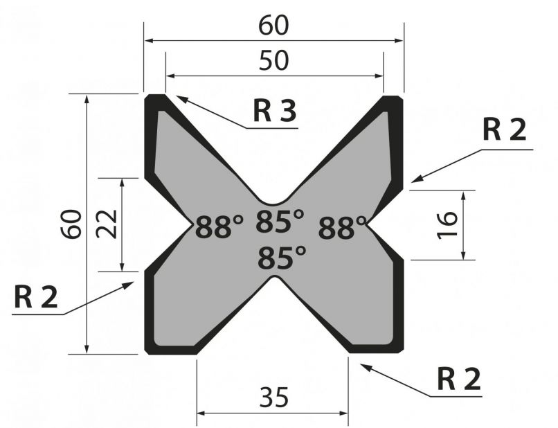Multidyna 85+88degr 795mm Segmenterad 800kN/m