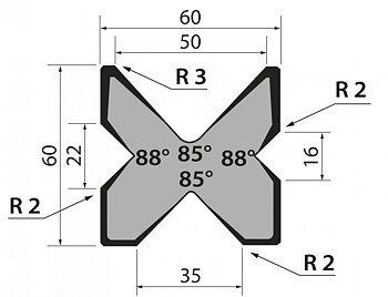 Multidyna 85+88degr 805mm Segmenterad 800kN/m