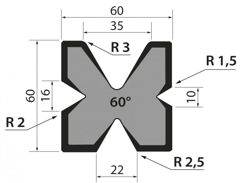 Multidyna 60degr 805mm Segmenterad 600kN/m