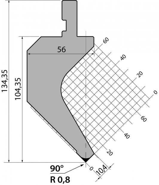 Stans 90degr. R08 415mm 500kN/m