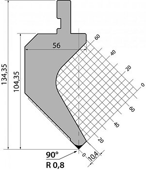Stans 90degr. R08 415mm 500kN/m