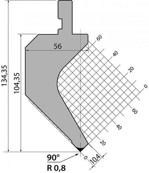 Stans 90degr. R08 805mm Segmenterad 500kN/m