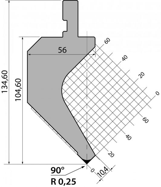 Stans 90degr. R025 415mm 500kN/m