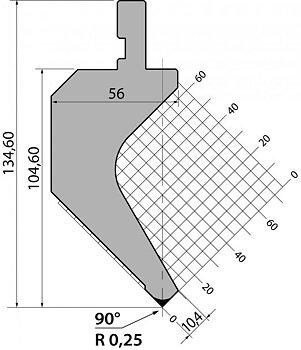 Stans 90degr. R025 805mm Segmenterad 500kN/m