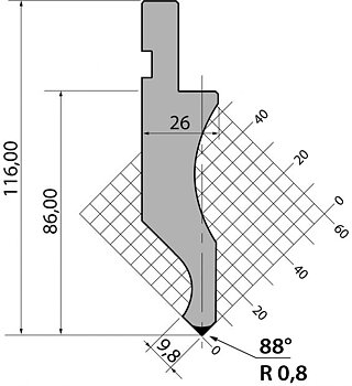 Stans 88degr. R08 415mm 500kN/m