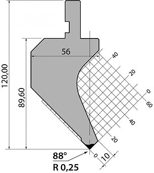 Stans 88degr. R025 805mm Segmenterad 600kN/m