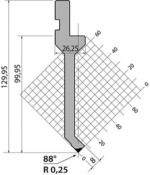 Stans 88degr. R025 805mm Segmenterad 350kN/m