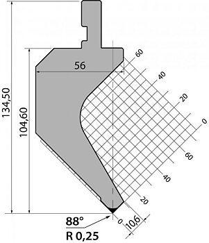 Stans 88degr. R025 415mm 500kN/m