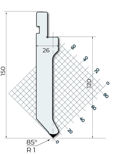 Stans 85degr. R1  795mm Segmenterad 700kN/m