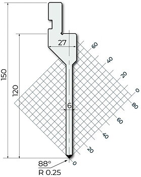 Stans 88degr. R025 805mm Segmenterad 500kN/m