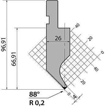 Stans 88degr. R02 795mm Segmenterad 200kN/m