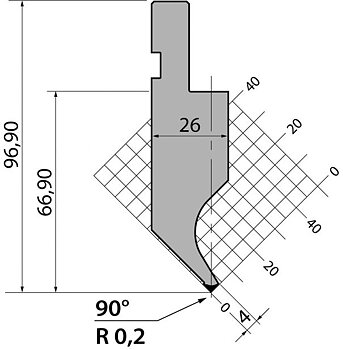 Stans 90degr. R02 415mm 200kN/m