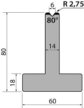 Dyna 80degr V=6mm 835mm 950kN/m