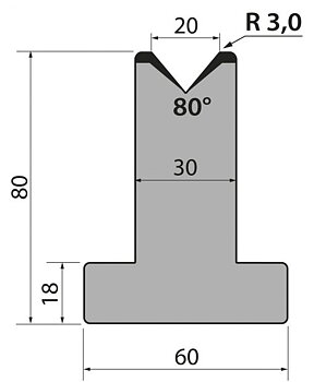 Dyna 80degr V=20mm 835mm 950kN/m