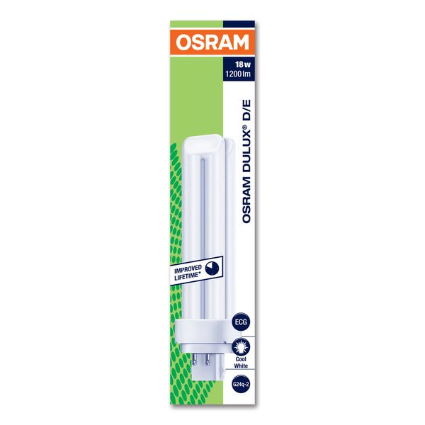 Osram Dulux D/E 18W/840 G24Q-2 - Kompaktlysrör - 2