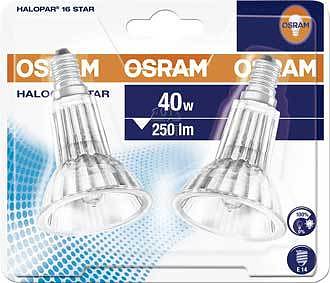 Halogenspot E14 40W 2-Pack - Osram Halopar 16 Star