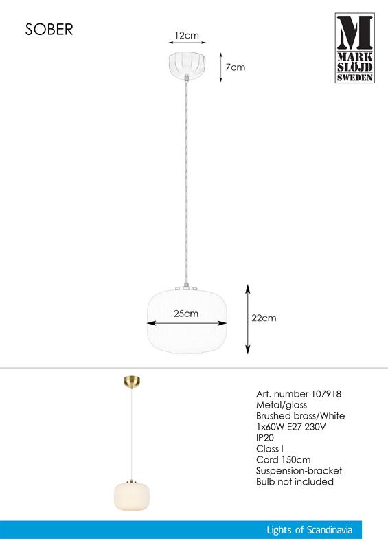 Taklampa Sober Vit - Markslöjd - 3