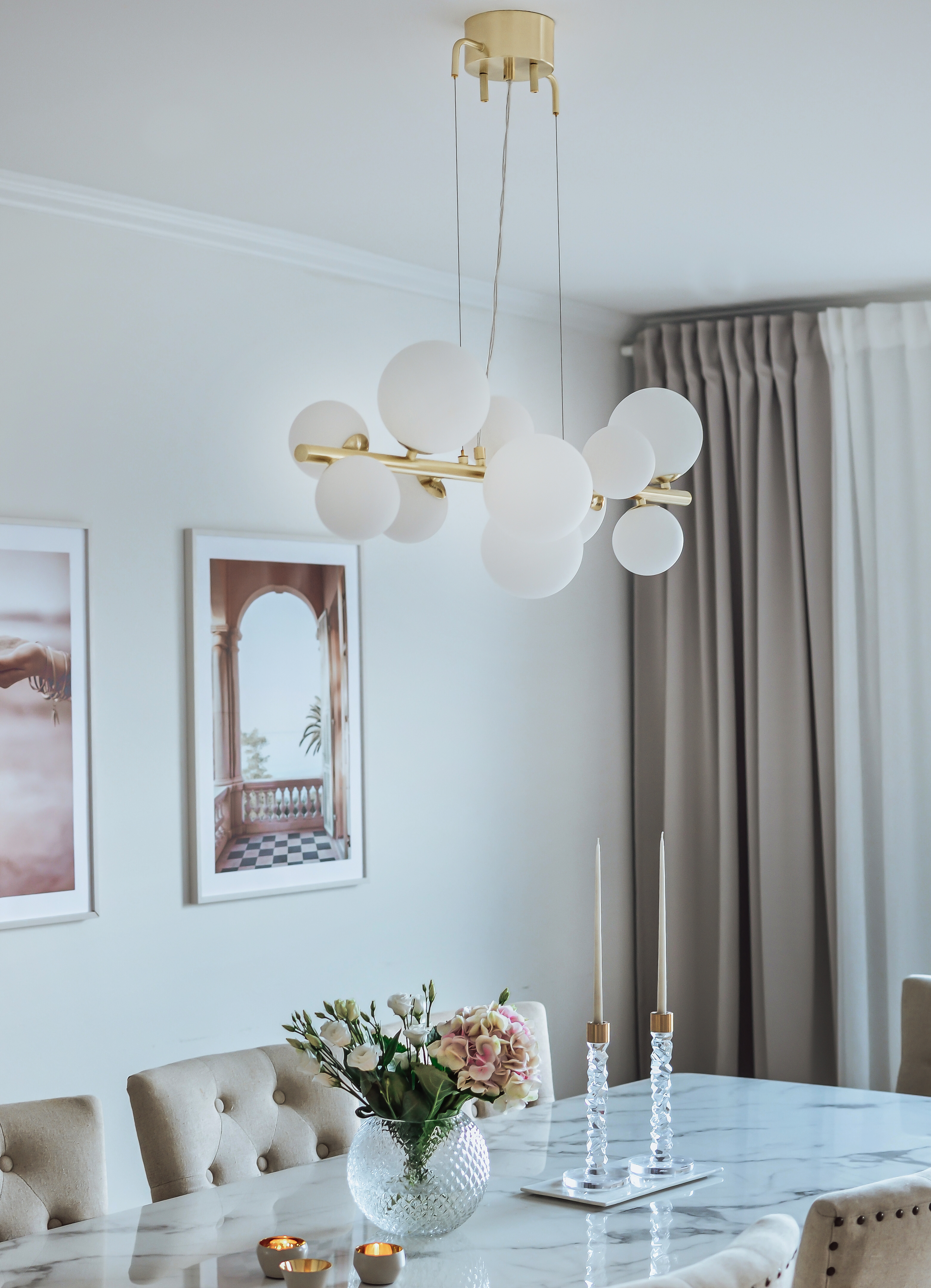 MOLEKYL taklampa L85 11Lampor, matt mässing/vit - Aneta Lighting - 4