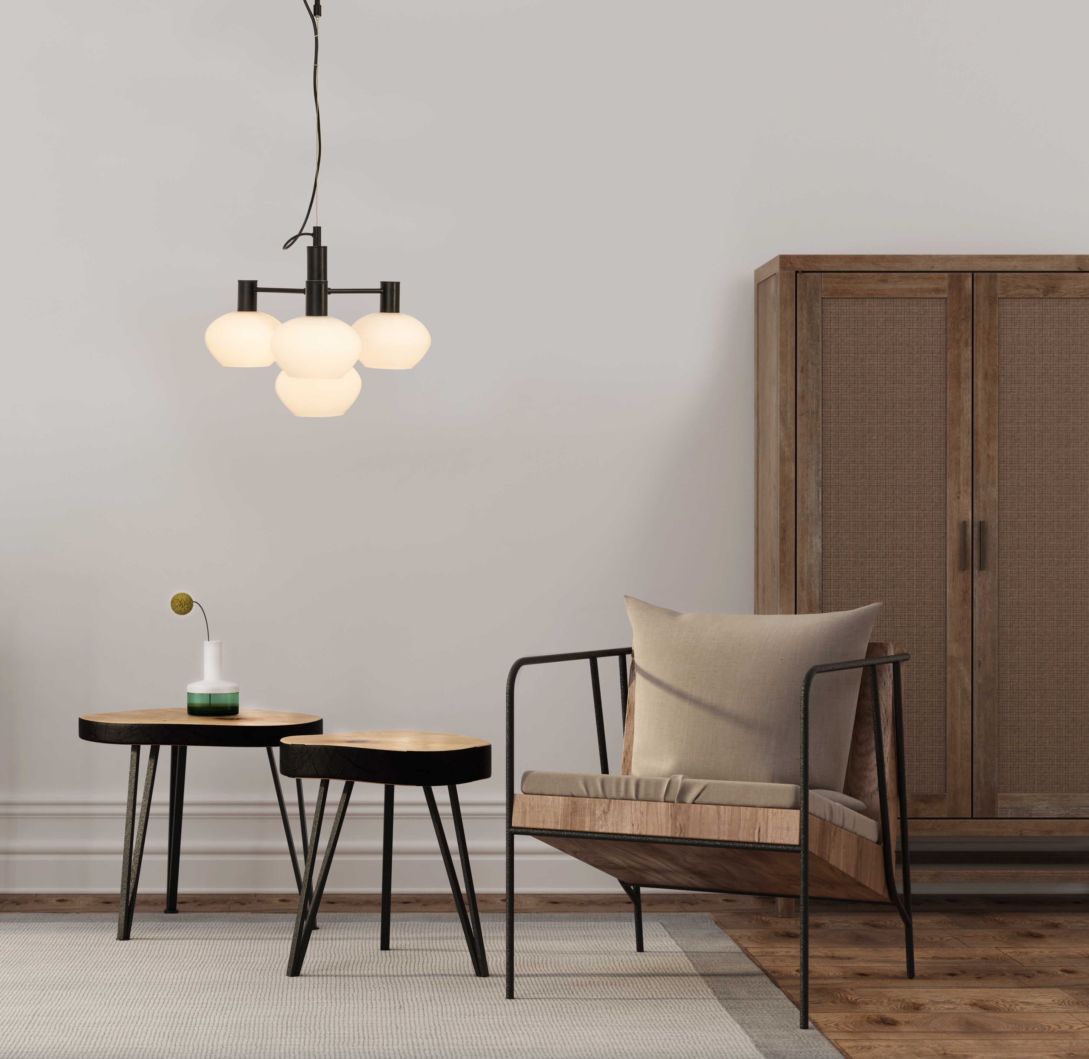 BELL taklampa 4:a, svart/vit - Aneta Lighting - 3