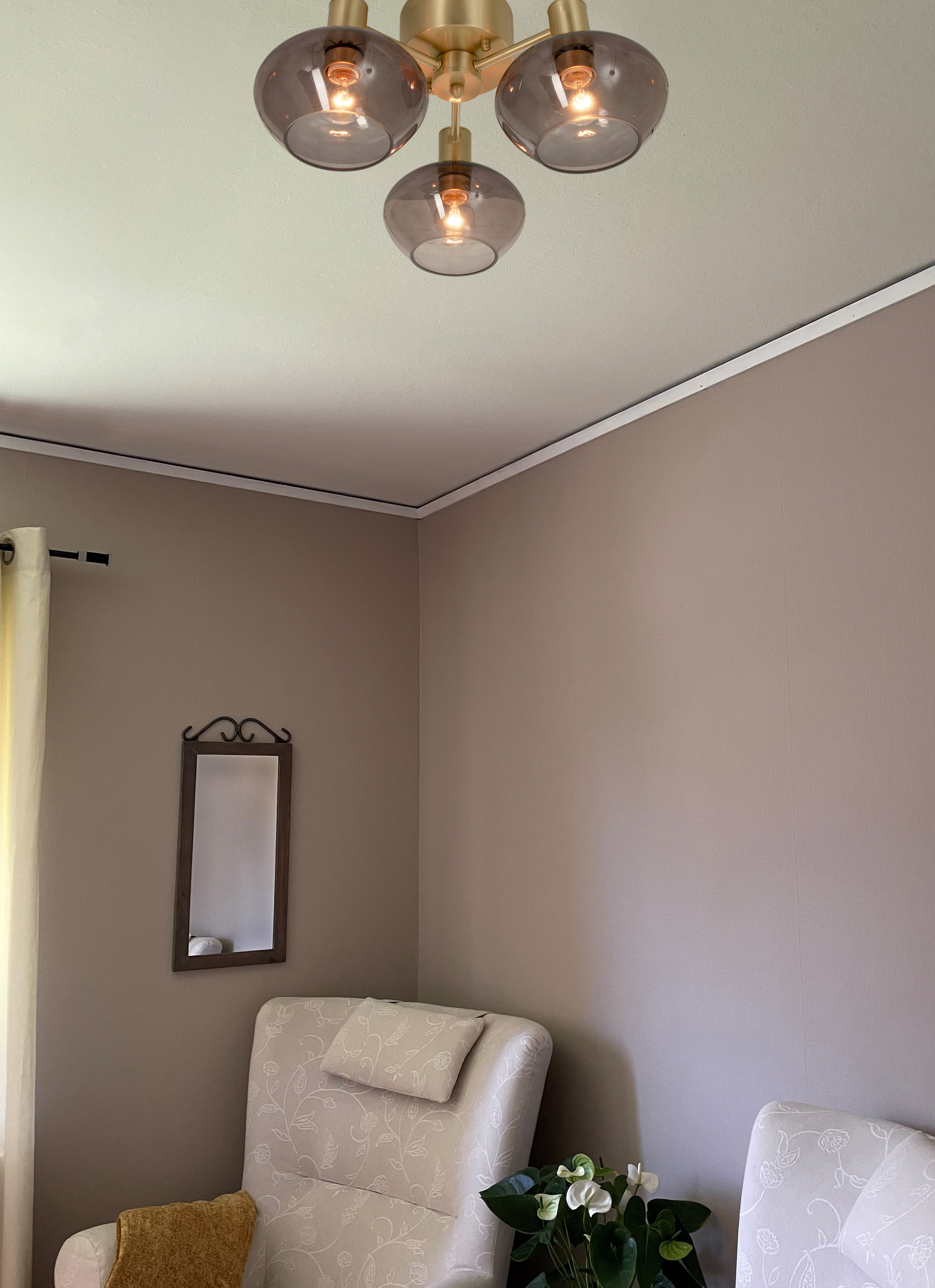 BELL plafond 3 - arm, matt mässing/rök - Aneta Lighting - 3