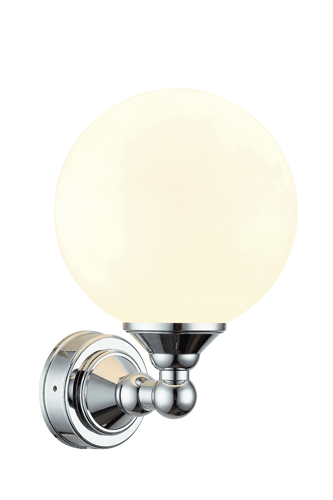 LUGANO vägglampa bad, krom/opal - Aneta Lighting
