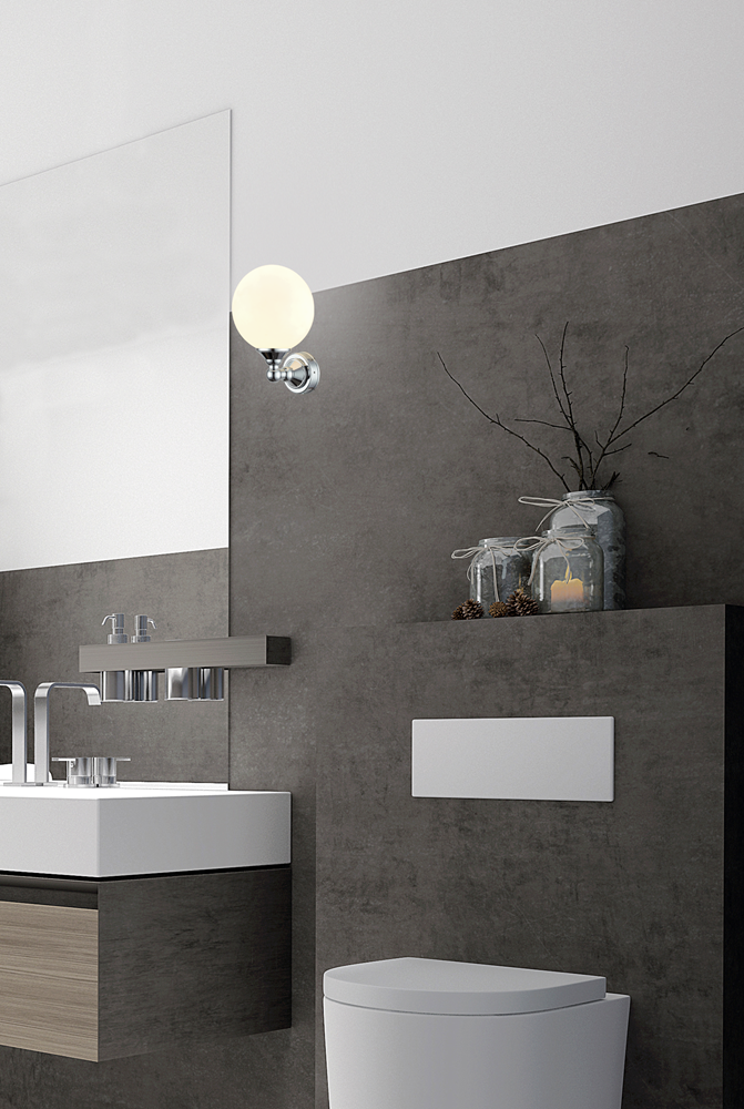 LUGANO vägglampa bad, krom/opal - Aneta Lighting - 2