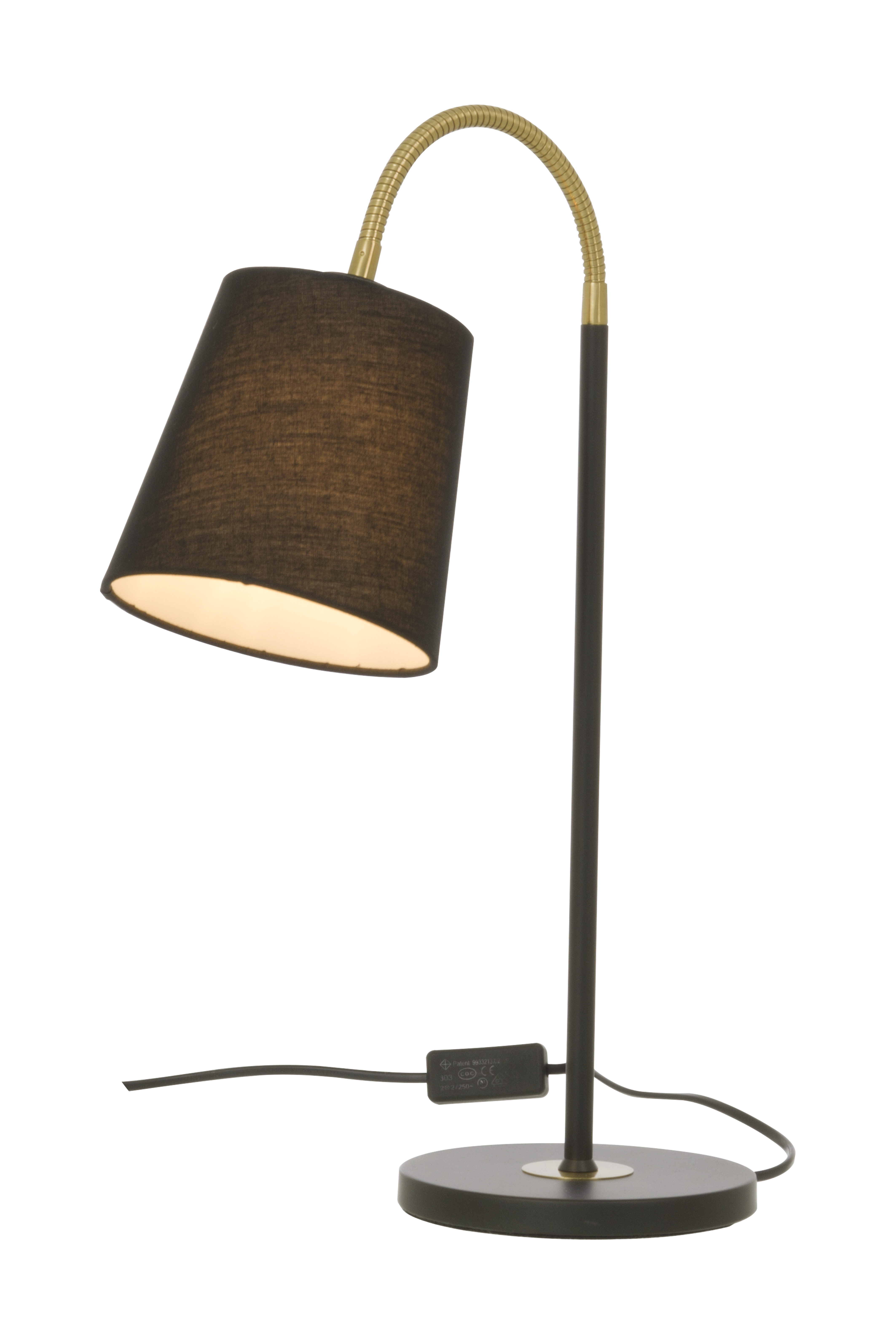 LJUSDAL bordlampa, svart/matt mässing - Aneta Lighting - 2