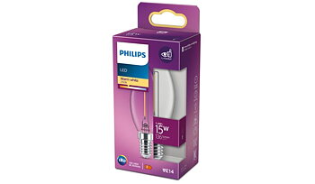 LED Kronljus 15W (1,4W) E14 Klar - Philips